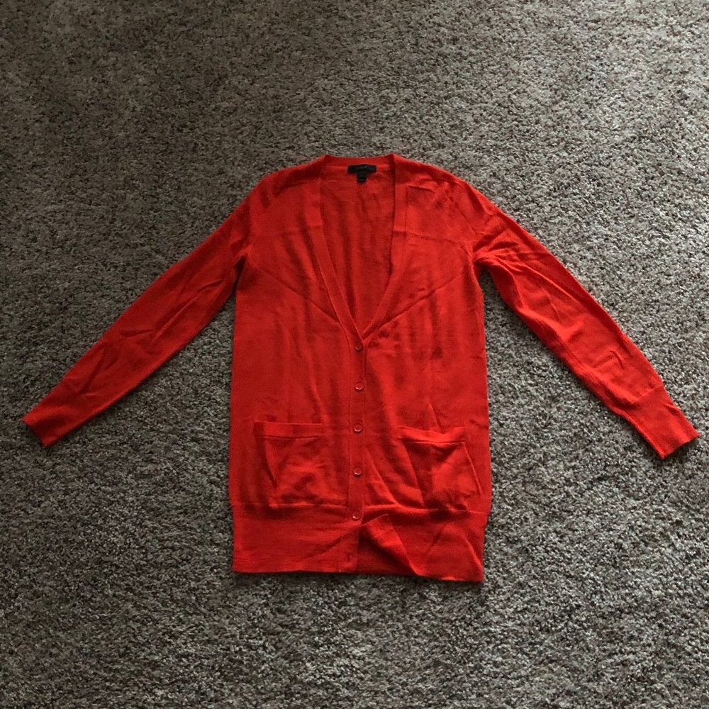 Orange J. Crew Long Sweater